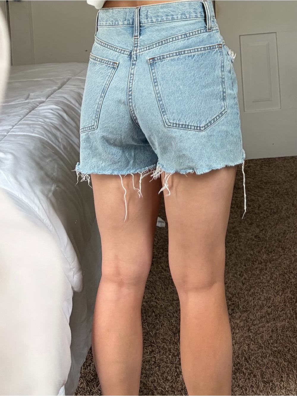 Madewell Light Wash Distressed High-Rise Denim Shorts - Picture 6 of 6